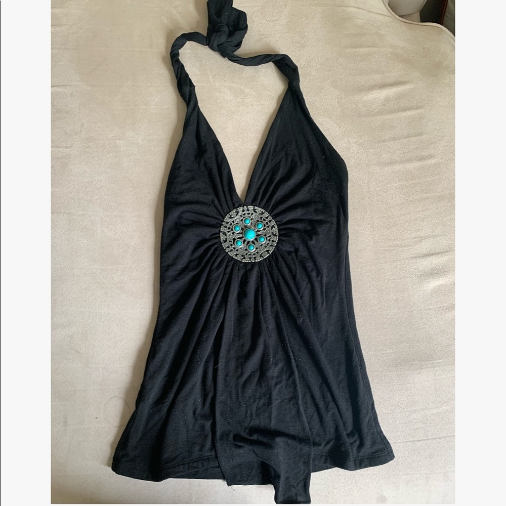 SKY Halter Top Medallion Jade Stone
